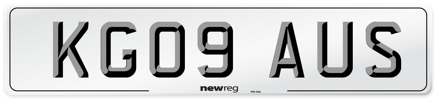 KG09 AUS Number Plate from New Reg